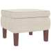 Sillón mecedora patas madera y taburete terciopelo color crema