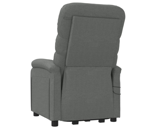 Sillón de masaje elevable tela gris oscuro