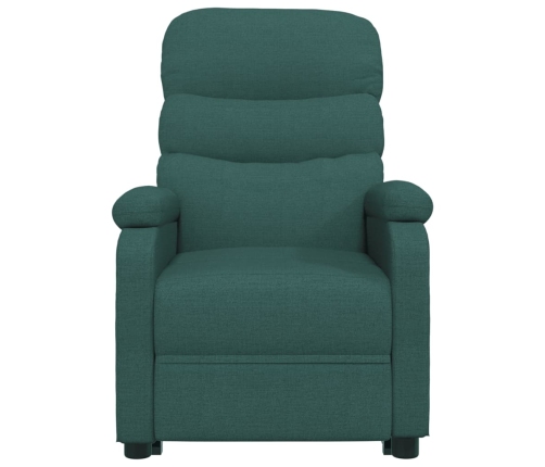 Sillón de masaje elevable tela verde oscuro