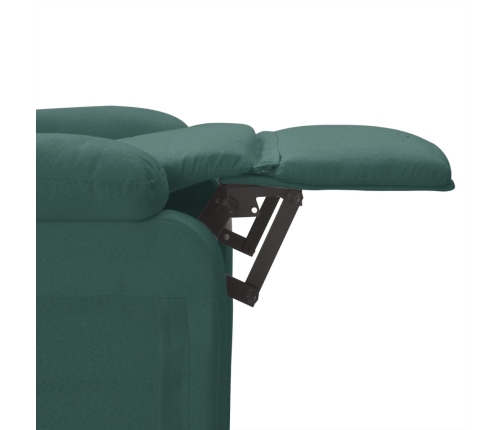 Sillón de masaje elevable tela verde oscuro