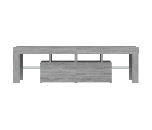 Mueble de TV con luces LED gris Sonoma 140x36,5x40 cm