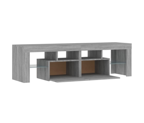 Mueble de TV con luces LED gris Sonoma 140x36,5x40 cm