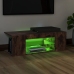 Mueble de TV con luces LED color roble ahumado 90x39x30 cm