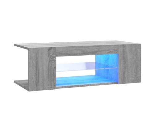 Mueble de TV con luces LED gris Sonoma 90x39x30 cm