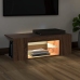 Mueble de TV con luces LED color roble marrón 90x39x30 cm