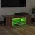 Mueble de TV con luces LED color roble marrón 90x39x30 cm