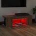 Mueble de TV con luces LED color roble marrón 90x39x30 cm