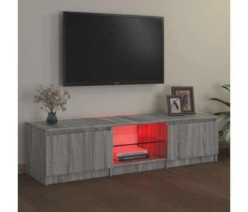 Mueble para TV con luces LED gris Sonoma 140x40x35,5 cm