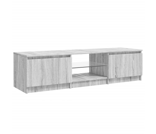 Mueble para TV con luces LED gris Sonoma 140x40x35,5 cm