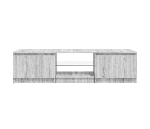 Mueble para TV con luces LED gris Sonoma 140x40x35,5 cm