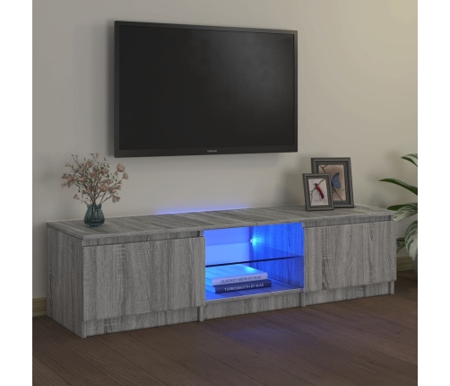 Mueble para TV con luces LED gris Sonoma 140x40x35,5 cm