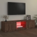 Mueble de TV con luces LED marrón roble 140x40x35,5 cm