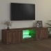 Mueble de TV con luces LED marrón roble 140x40x35,5 cm