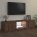 Mueble de TV con luces LED marrón roble 140x40x35,5 cm