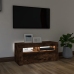 Mueble de TV con luces LED roble ahumado 90x35x40 cm