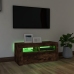 Mueble de TV con luces LED roble ahumado 90x35x40 cm