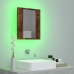 Armario de baño con espejo LED madera roble ahumado 40x12x45 cm