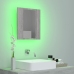 Armario de baño con espejo LED madera gris Sonoma 40x12x45 cm