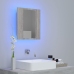 Armario de baño con espejo LED madera gris Sonoma 40x12x45 cm