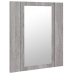 Armario de baño con espejo LED madera gris Sonoma 40x12x45 cm