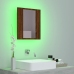 Armario de baño con espejo LED madera marrón roble 40x12x45 cm