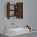 Armario de baño con espejo LED madera marrón roble 40x12x45 cm