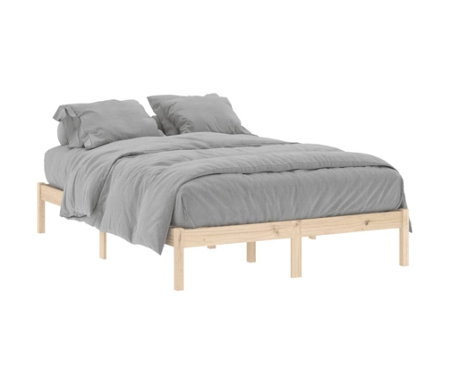 Estructura de cama sin colchón madera maciza de pino 137x190 cm