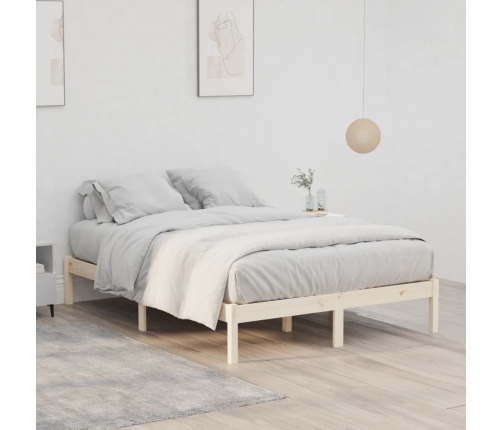 Estructura de cama sin colchón madera maciza de pino 137x190 cm