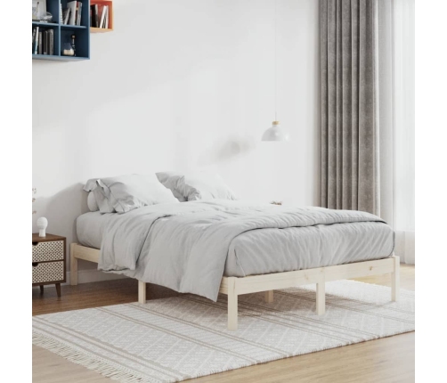 Estructura de cama sin colchón madera maciza de pino 137x190 cm