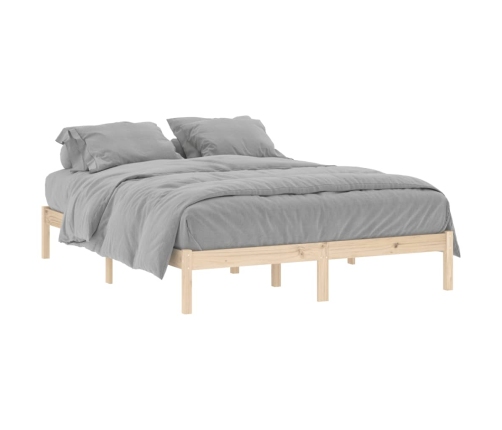 Estructura de cama sin colchón madera maciza de pino 152x203 cm