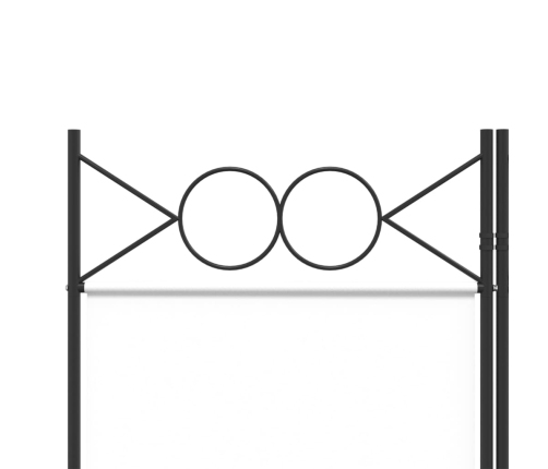 Biombo divisor de 3 paneles de tela blanco 120x200 cm