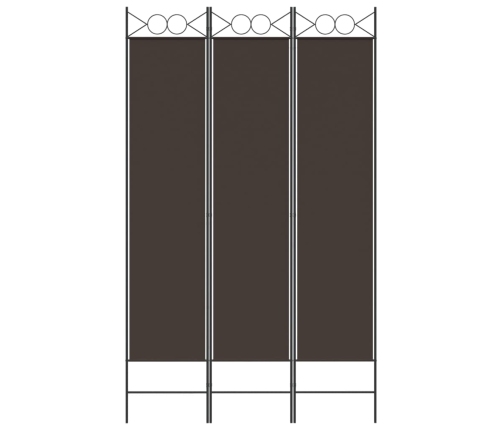 Biombo divisor de 3 paneles de tela marrón 120x200 cm