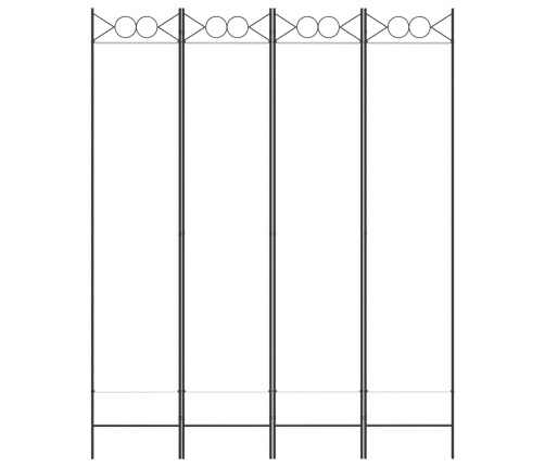 Biombo divisor de 4 paneles de tela blanco 160x200 cm