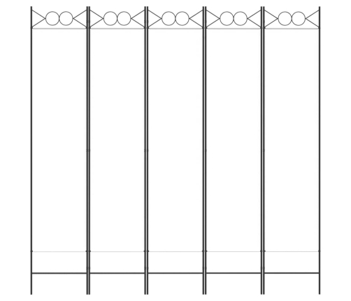 Biombo divisor de 5 paneles de tela blanco 200x200 cm