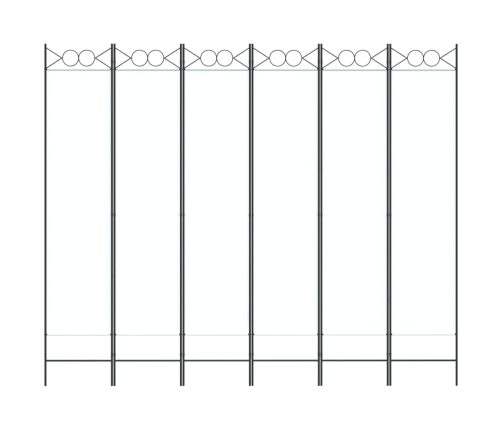 Biombo divisor de 6 paneles de tela blanco 240x200 cm