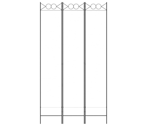 Biombo divisor de 3 paneles de tela blanco 120x220 cm