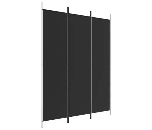 Biombo divisor de 3 paneles de tela negro 150x200 cm