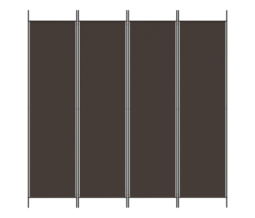 Biombo divisor de 4 paneles de tela marrón 200x200 cm