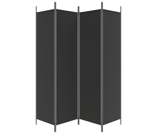 Biombo divisor de 4 paneles de tela negro 200x200 cm