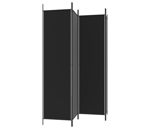 Biombo divisor de 4 paneles de tela negro 200x200 cm