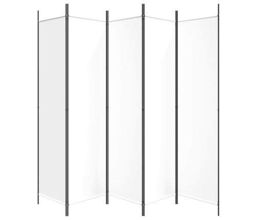 Biombo divisor de 5 paneles de tela blanco 250x200 cm