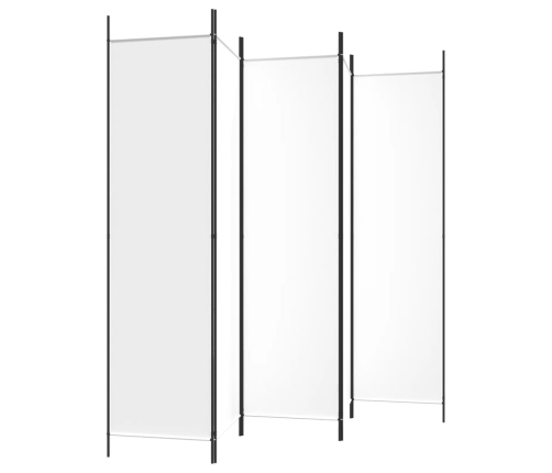 Biombo divisor de 5 paneles de tela blanco 250x200 cm