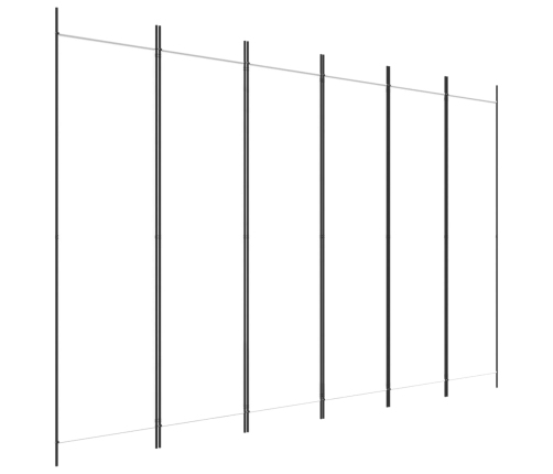 Biombo divisor de 6 paneles de tela blanco 300x200 cm