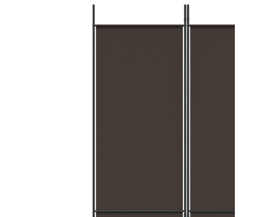 Biombo divisor de 3 paneles de tela marrón 150x220 cm