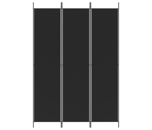 Biombo divisor de 3 paneles de tela negro 150x220 cm