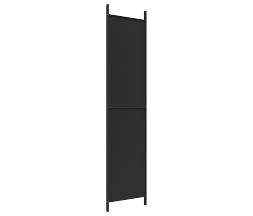 Biombo divisor de 3 paneles de tela negro 150x220 cm