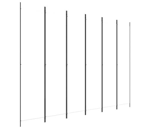 Biombo divisor de 6 paneles de tela blanco 300x220 cm