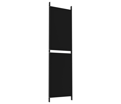 Biombo divisor de 3 paneles de tela negro 150x180 cm