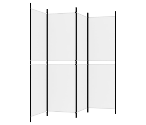 Biombo divisor de 4 paneles de tela blanco 200x180 cm