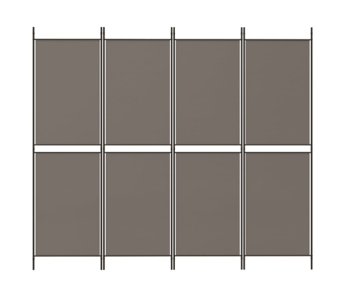 Biombo divisor de 4 paneles de tela gris antracita 200x180 cm